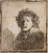 REMBRANDT Harmenszoon van Rijn Self-Portrait,Open-Mouthed,As if Shouting Spain oil painting artist